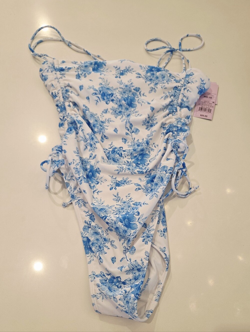 wild fable White and Blue Floral One-Piece Swimsuit